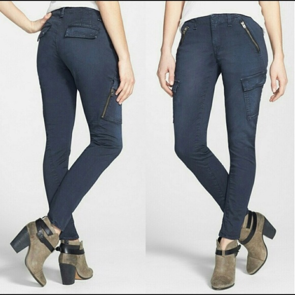 RAG & BONE Bowery Cargo Utility Jeans Pants Blue Navy Nordstrom Exclusive 29 - Picture 1 of 16